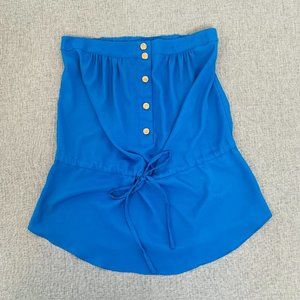 Arden B. Blue Strapless Top‎ Size XS 100% polyester Front Tie Soft Flowy